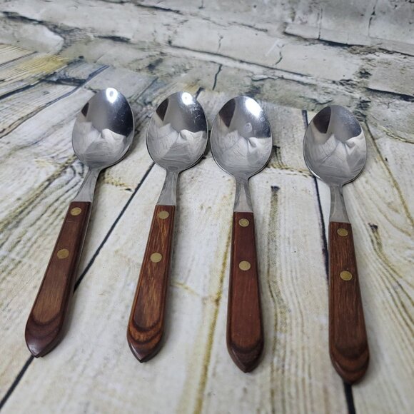 TOWN & COUNTRY 4  Tablespoon Soup Spoons Washington Forge 7 Inches Made in USA - Picture 1 of 4